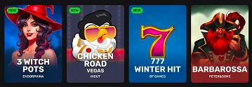Katalog over spill tilgjengelig på Rollero Casino